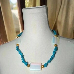 Turquoise western boho  necklace